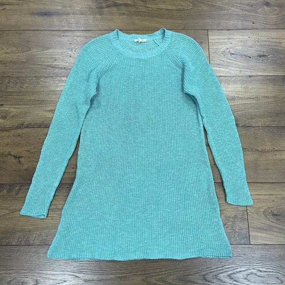 Eileen Fisher‎ Sweater Tunic Womens Medium Organic Linen Cotton Blue Green Top - Picture 1 of 11